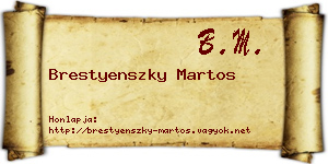 Brestyenszky Martos névjegykártya